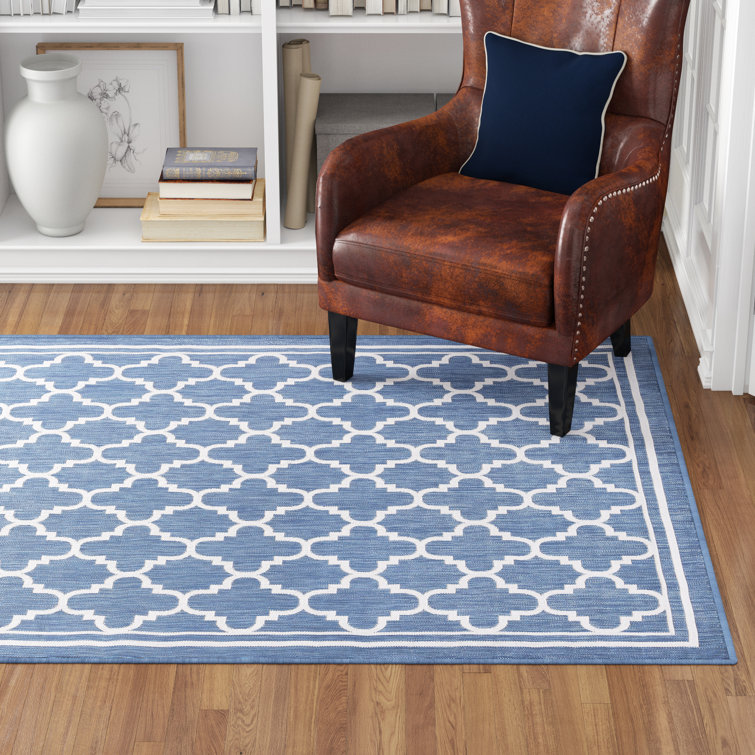Three Posts™ Danesfield Flatweave Blue Indoor/Outdoor Rug & Reviews